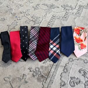 Stylish Men's Tie Set - Black, Red, Pink, and Blue